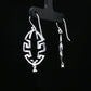 Silver Geometric Maze Drop Earrings