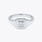 Silver Shield Solitaire Ring
