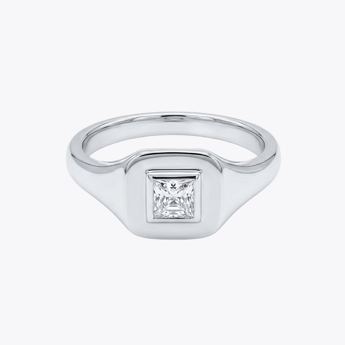 Silver Shield Solitaire Ring