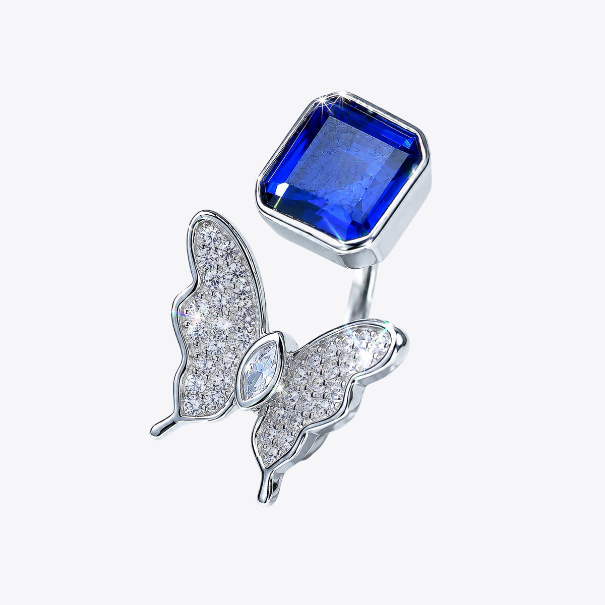 Royal Blue Butterfly Statement Ring