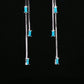 Aqua Bloom Long Drop Earrings