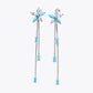 Aqua Bloom Long Drop Earrings