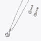 Teardrop Grace Silver Necklace & Earring Combo Set