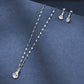 Teardrop Grace Silver Necklace & Earring Combo Set