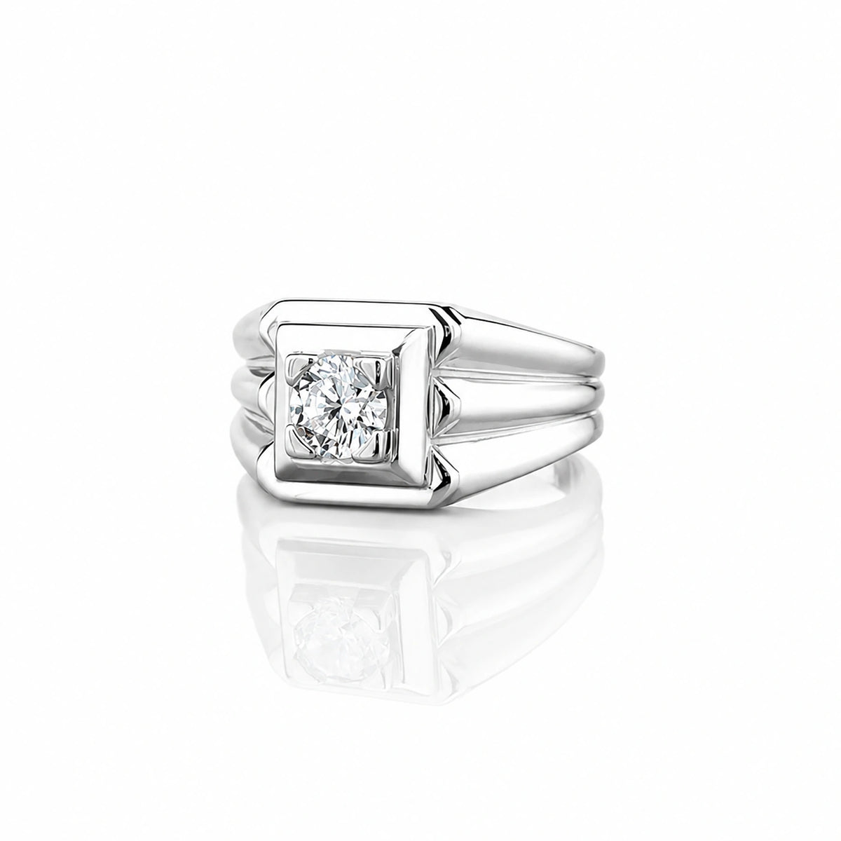 The Alencia Urban Tiered Solitaire Silver Ring