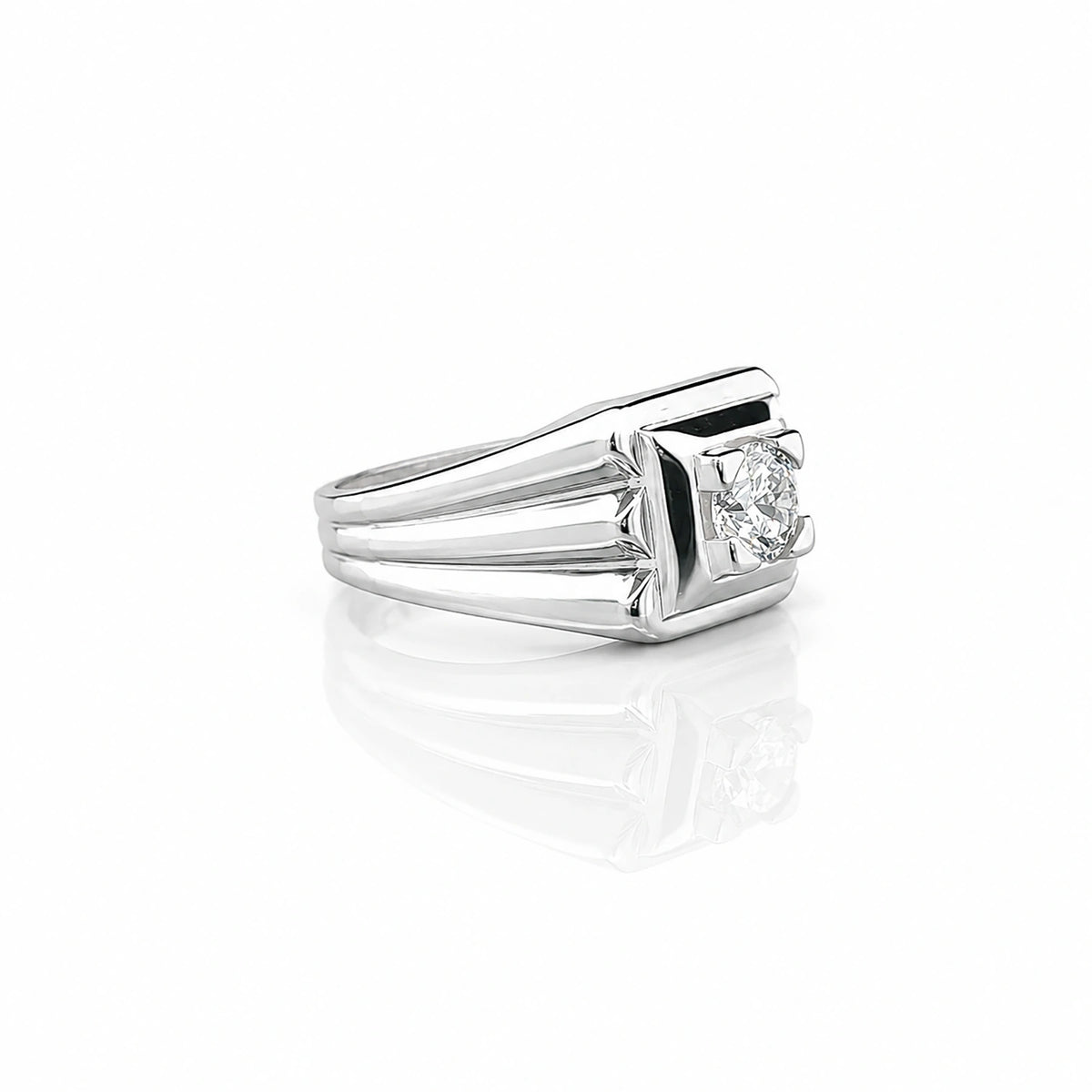The Alencia Urban Tiered Solitaire Silver Ring