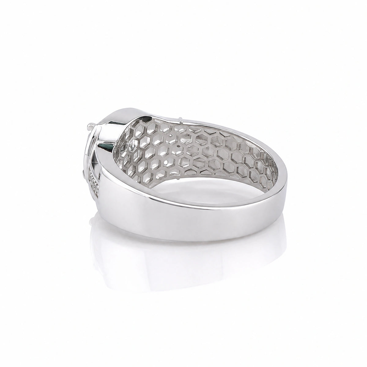The Alencia Urban Cushion Solitaire Silver Ring
