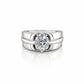 The Alencia Urban Dual-Channel Solitaire Silver Ring