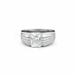 The Alencia Urban Multi-Grooved Solitaire Silver Ring