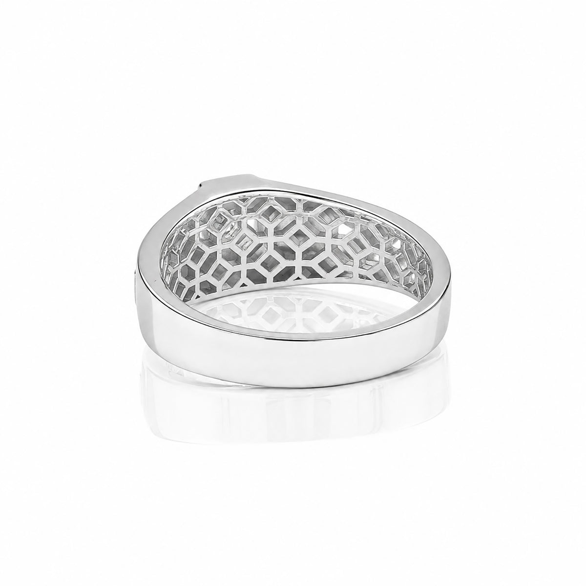 The Alencia Urban Greek Key Solitaire Silver Ring