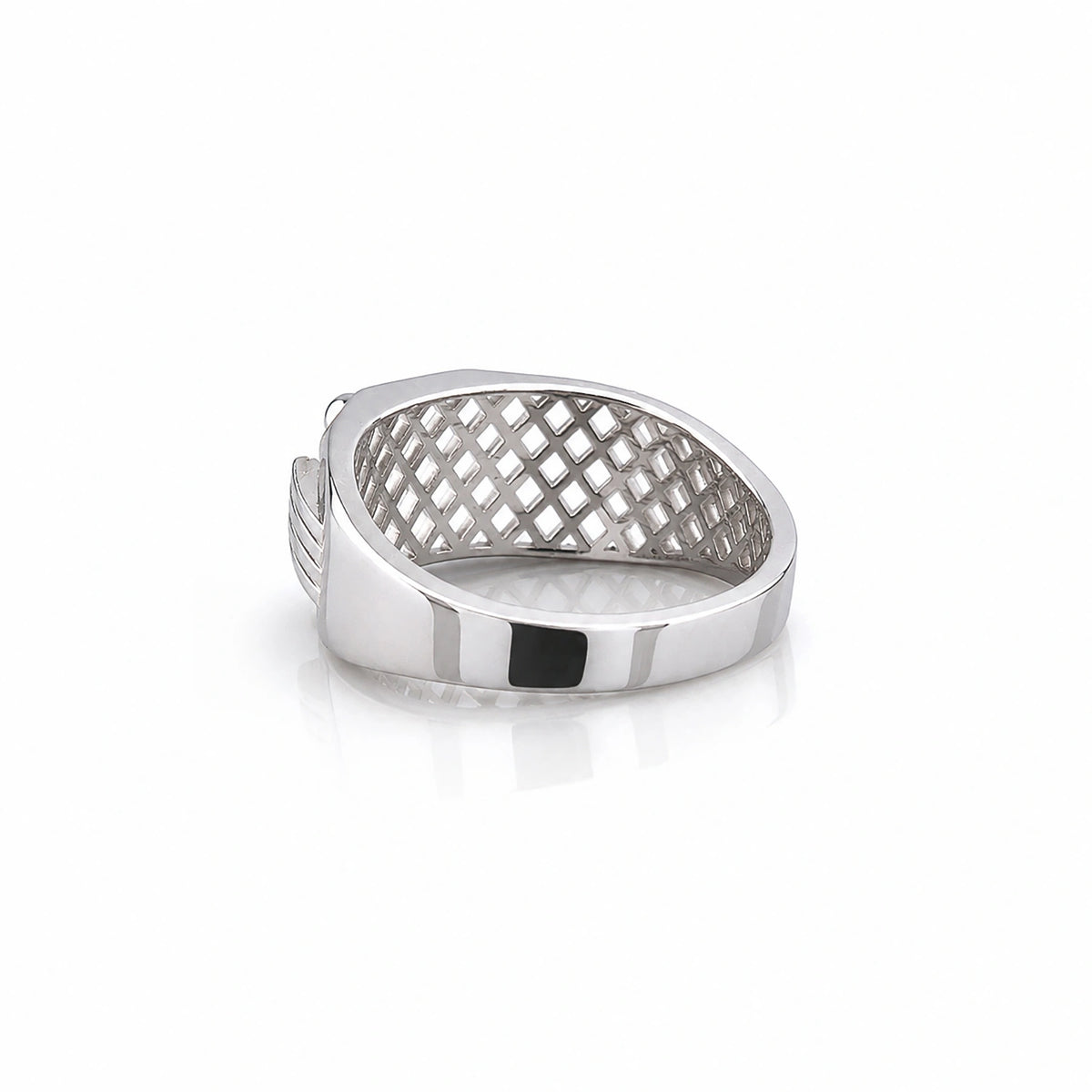The Alencia Urban Grooved Solitaire Silver Ring