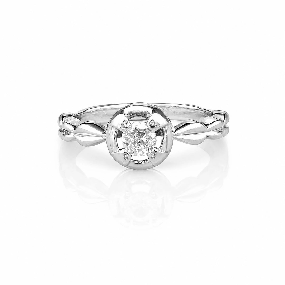 The Alencia Urban Serenade Vintage Halo Solitaire Ring