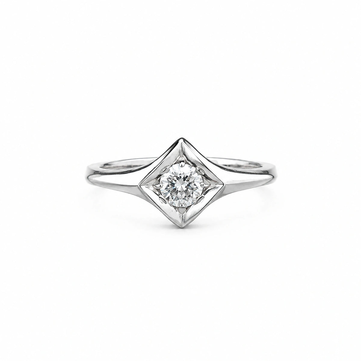 The Alencia Urban Serenade Split-Shank Oval Solitaire Ring