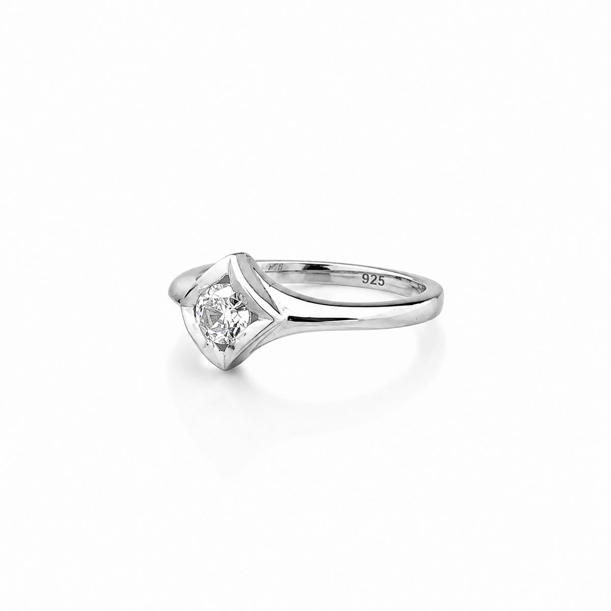 The Alencia Urban Serenade Split-Shank Oval Solitaire Ring