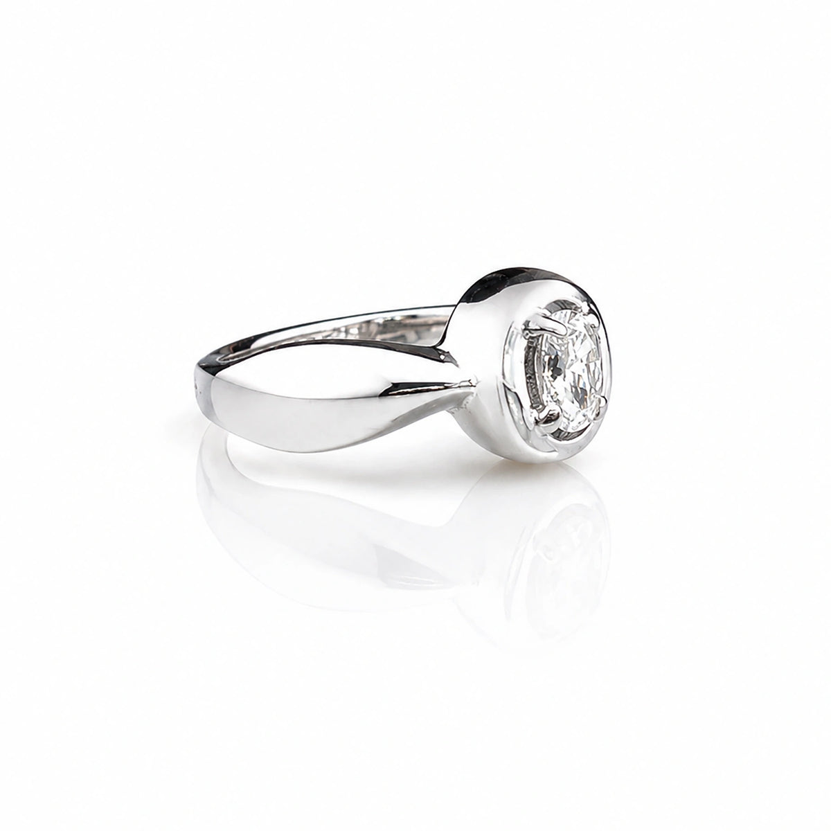 The Alencia Urban Serenade Oval Bezel Solitaire Ring