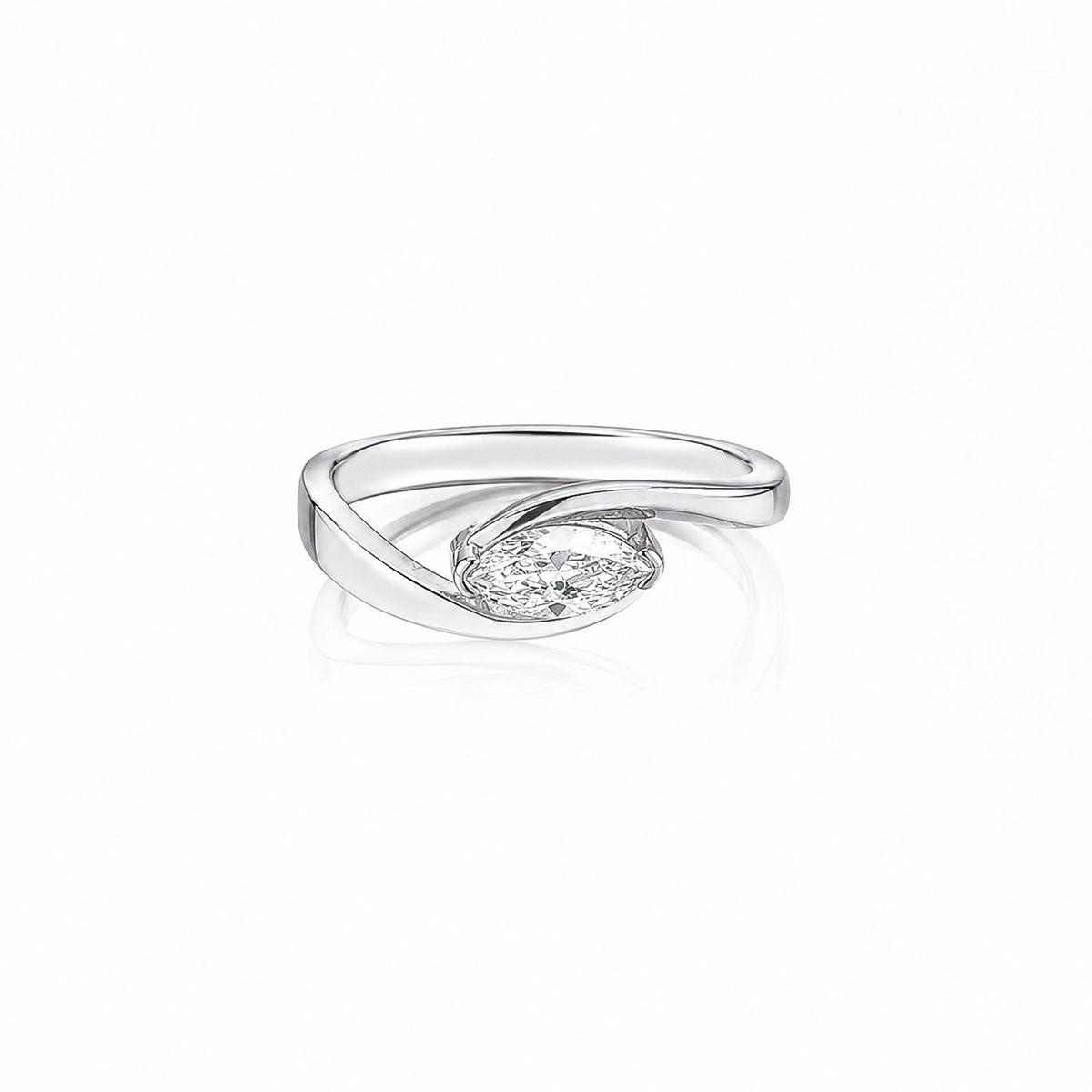 The Alencia Urban Serenade Block Bypass Solitaire Ring