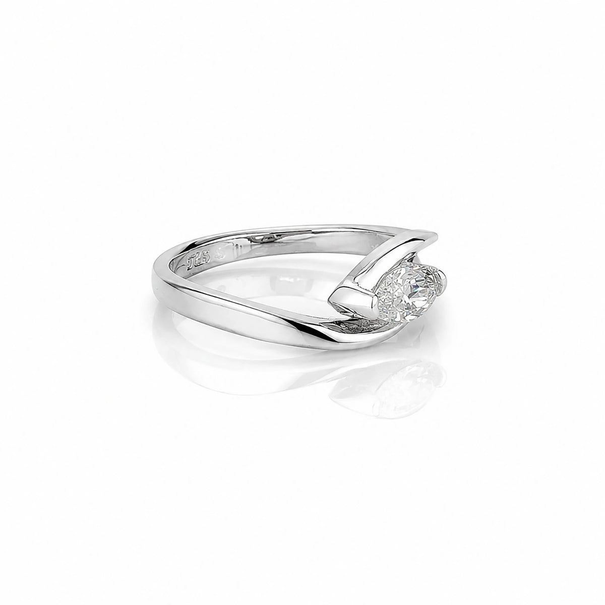 The Alencia Urban Serenade Block Bypass Solitaire Ring