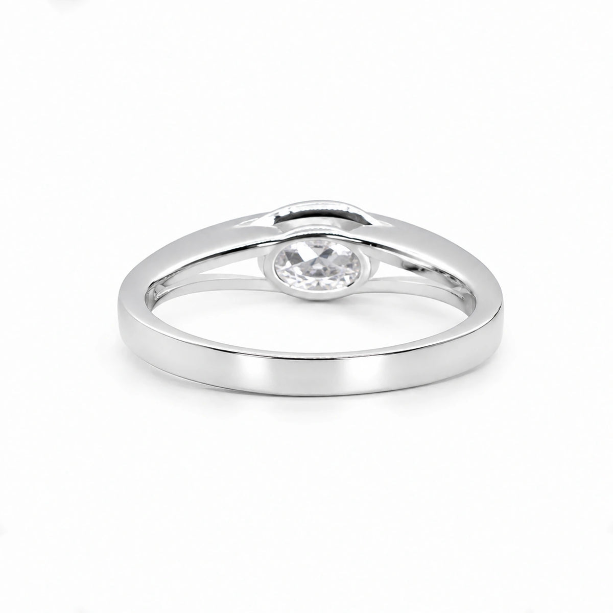 The Alencia Urban Serenade Split-Shank Oval Solitaire Ring