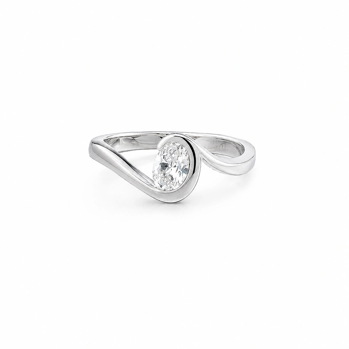 The Alencia Urban Serenade Swirl Oval Bypass Ring