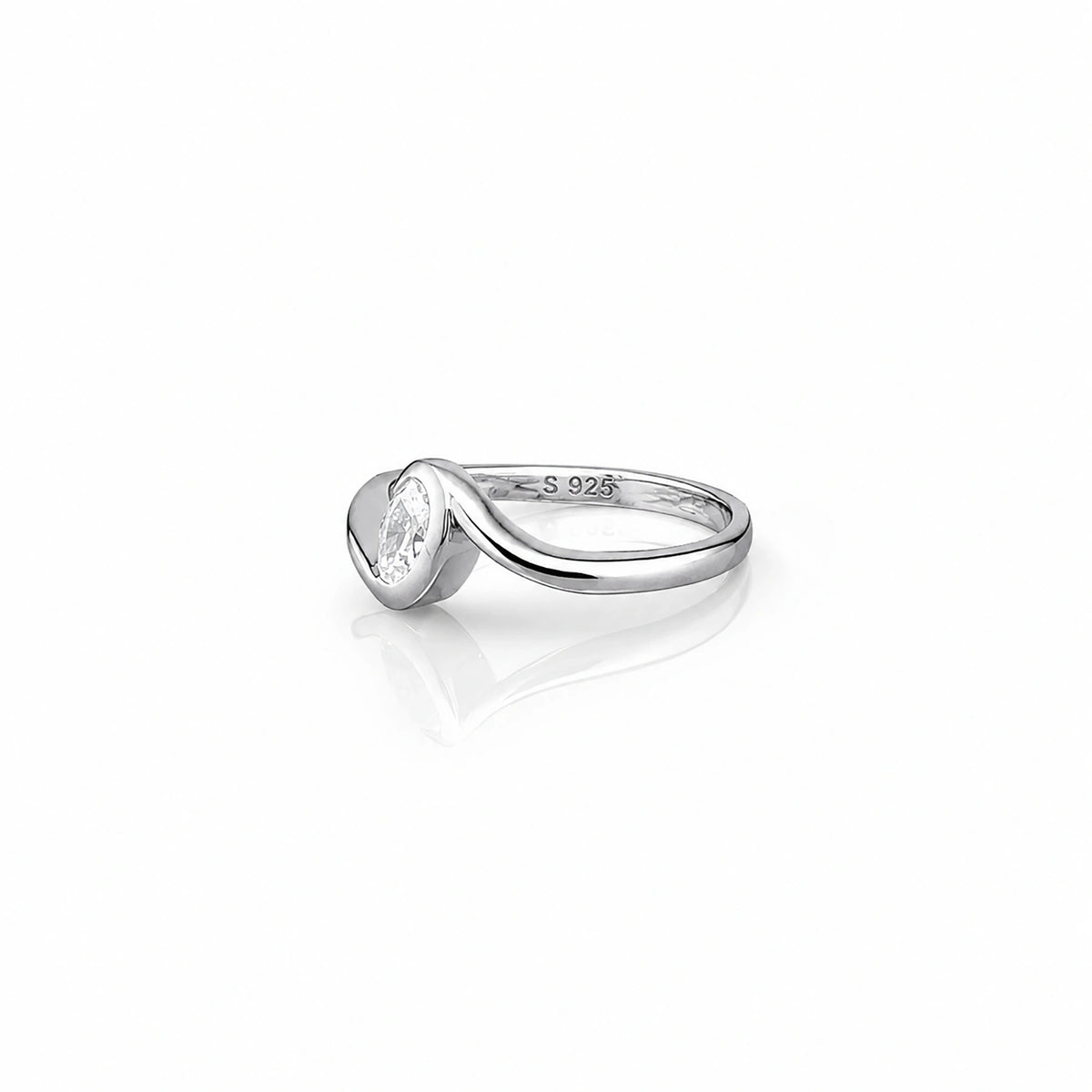 The Alencia Urban Serenade Swirl Oval Bypass Ring