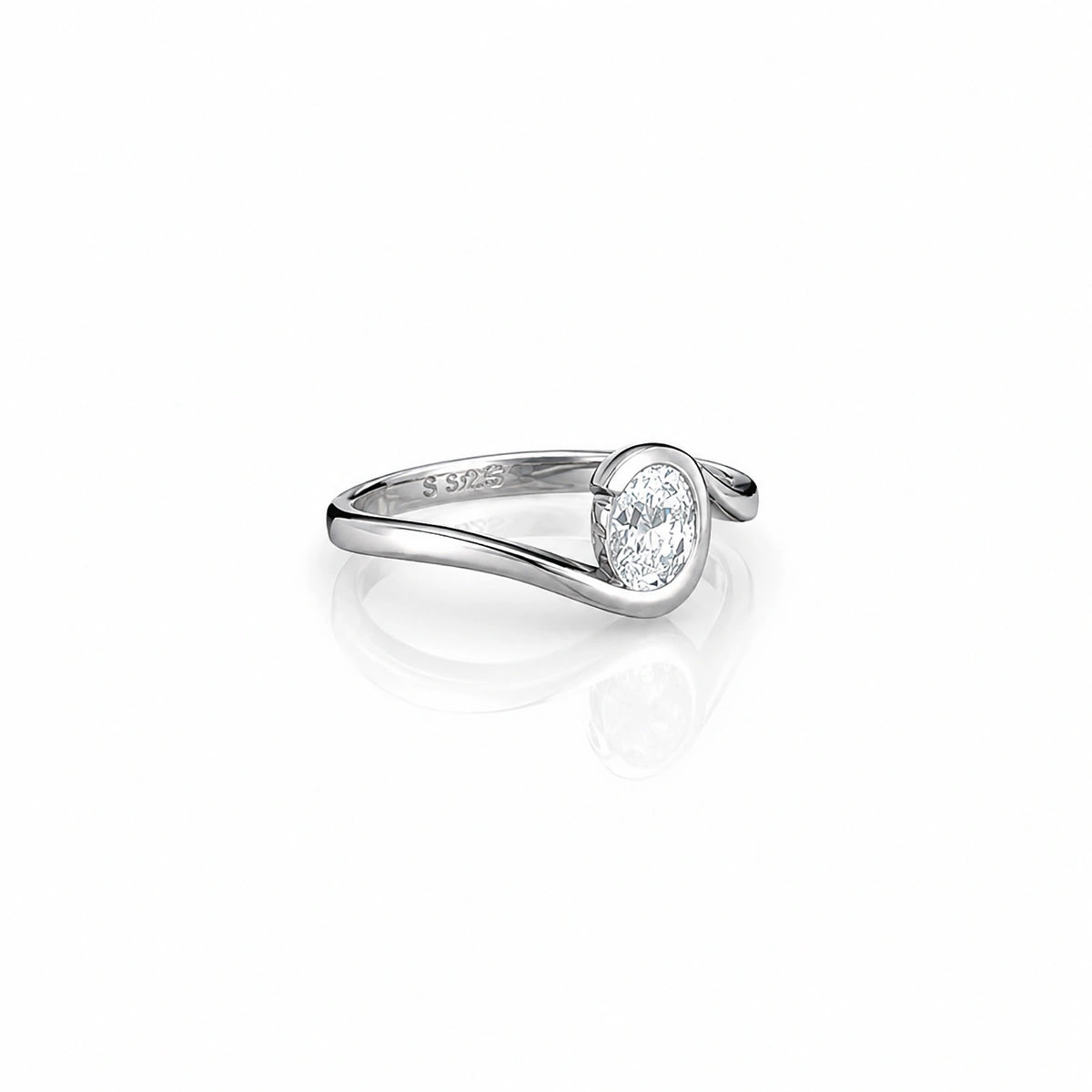 The Alencia Urban Serenade Swirl Oval Bypass Ring