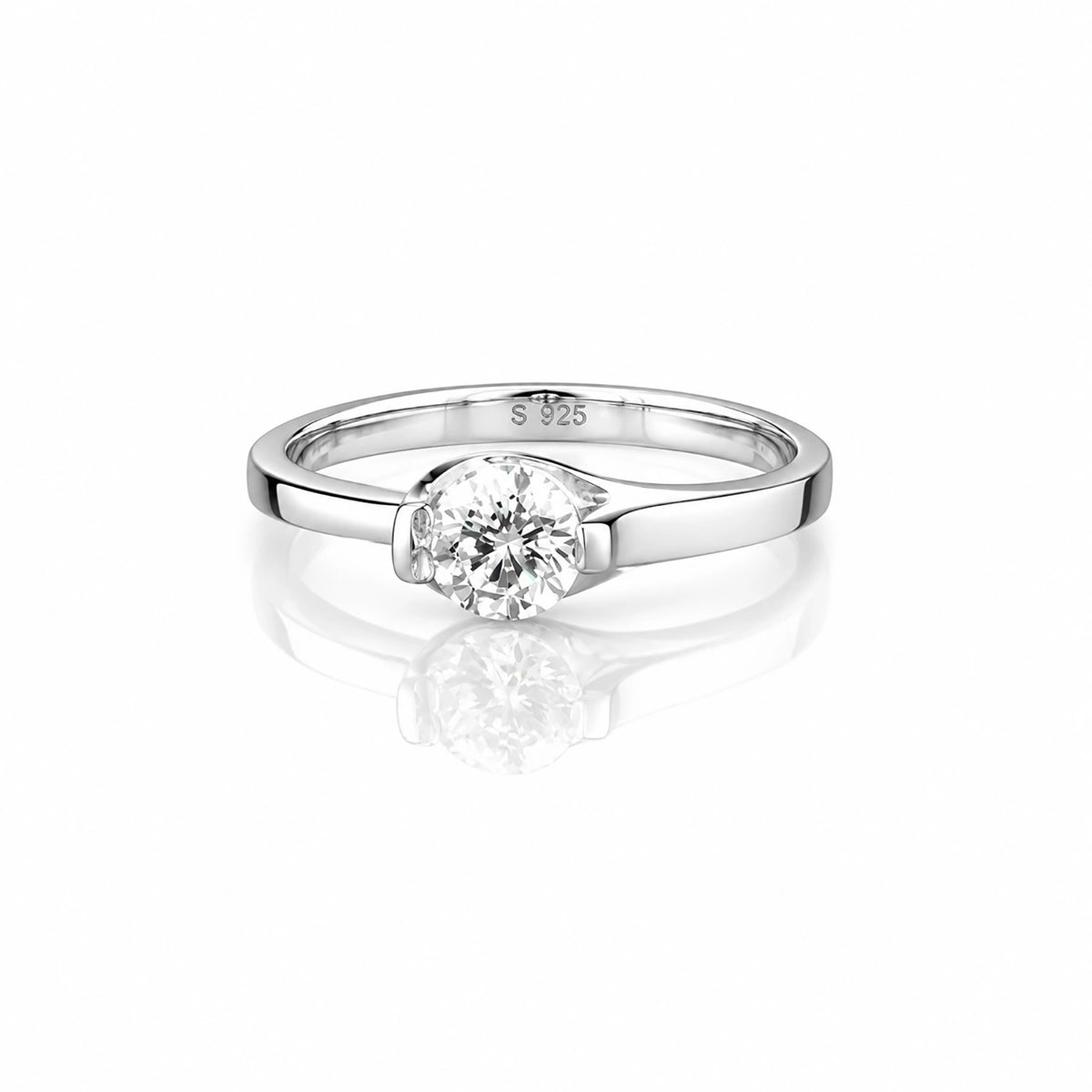 The Alencia Urban Serenade Ribbon Bypass Solitaire Ring