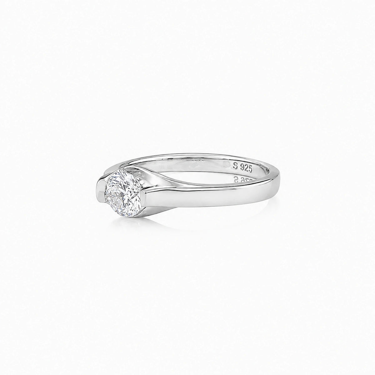 The Alencia Urban Serenade Ribbon Bypass Solitaire Ring