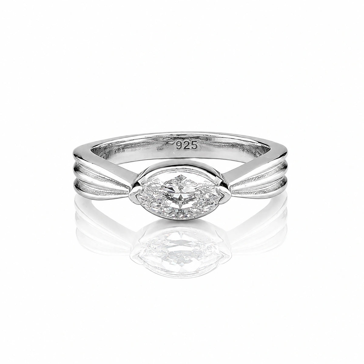 The Alencia Urban Serenade Marquise Sculptural Solitaire Ring