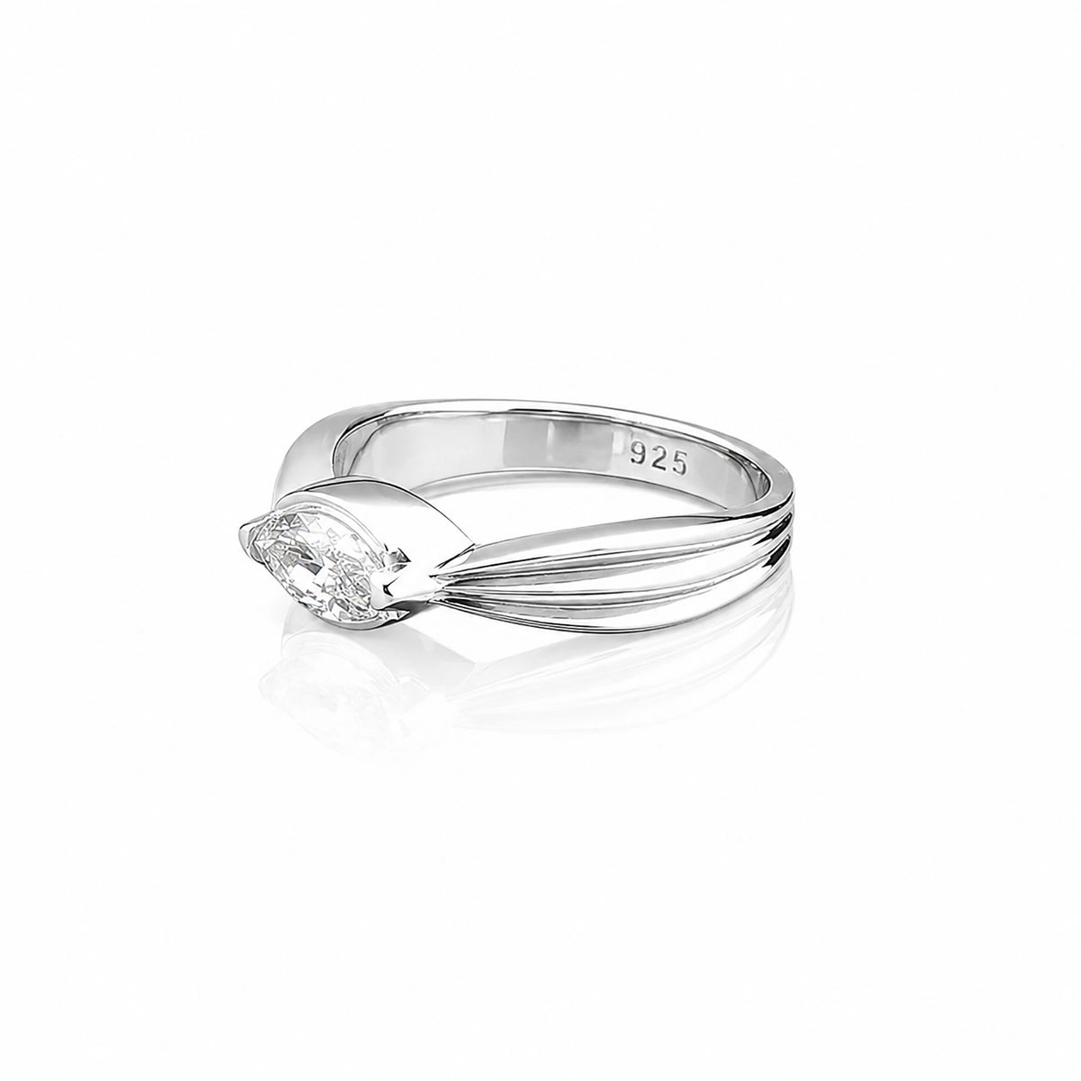 The Alencia Urban Serenade Marquise Sculptural Solitaire Ring