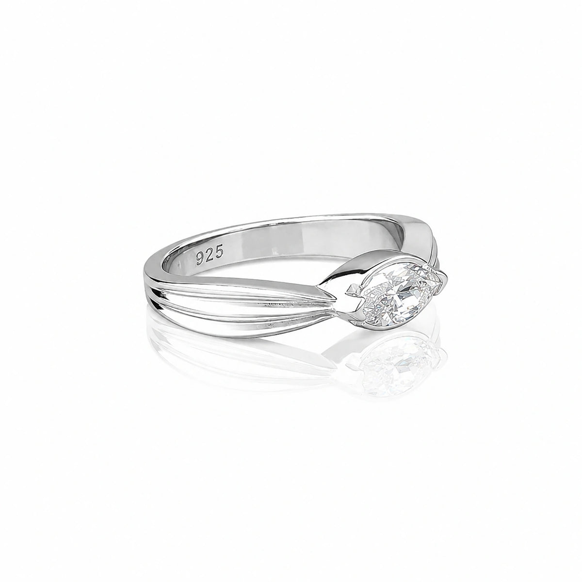 The Alencia Urban Serenade Marquise Sculptural Solitaire Ring