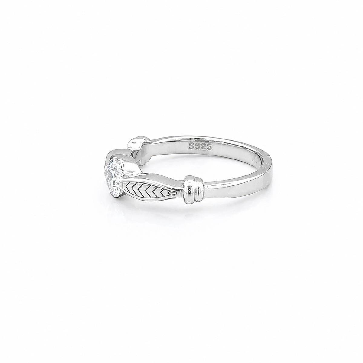 The Alencia Urban Serenade Chevron Leaf Solitaire Ring