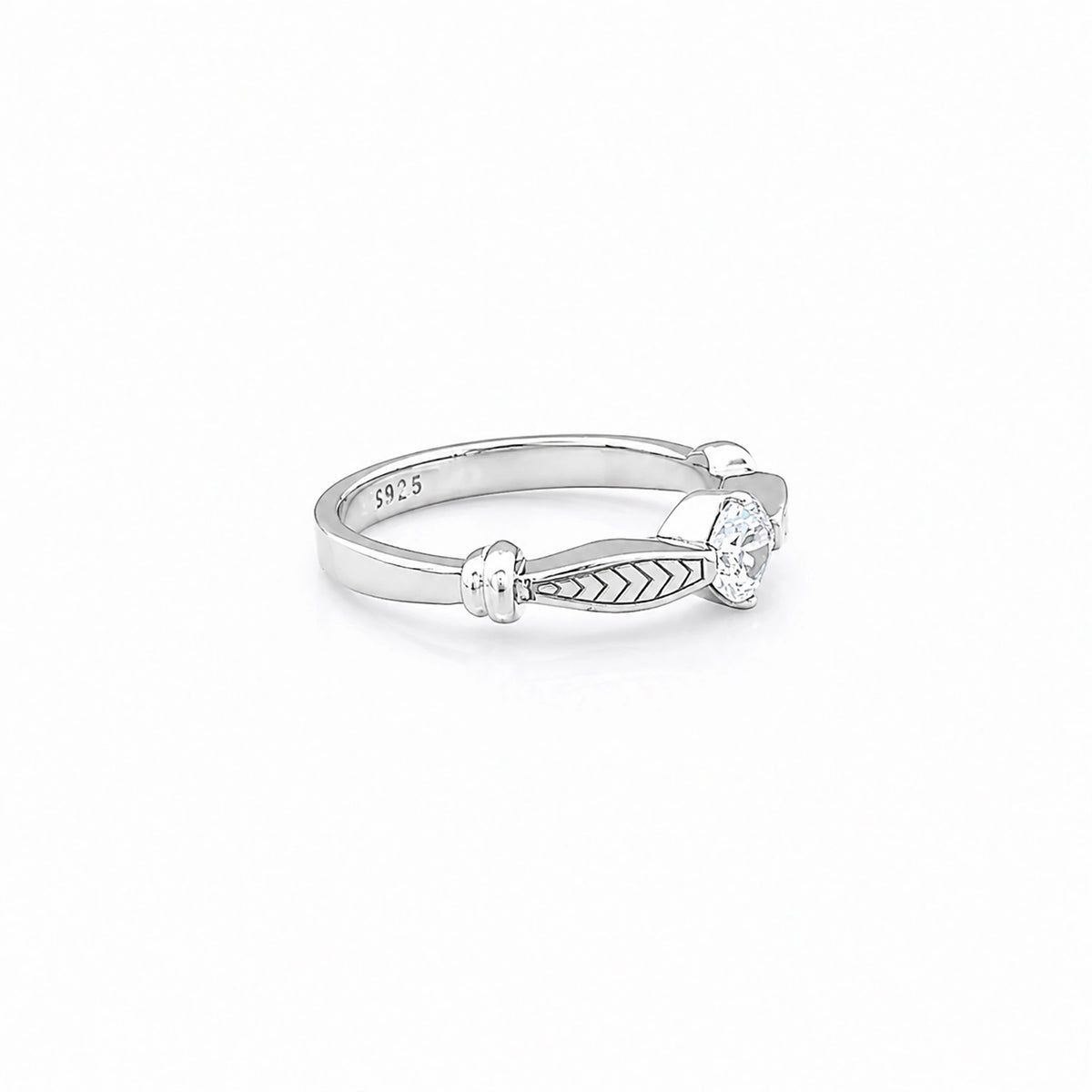 The Alencia Urban Serenade Chevron Leaf Solitaire Ring