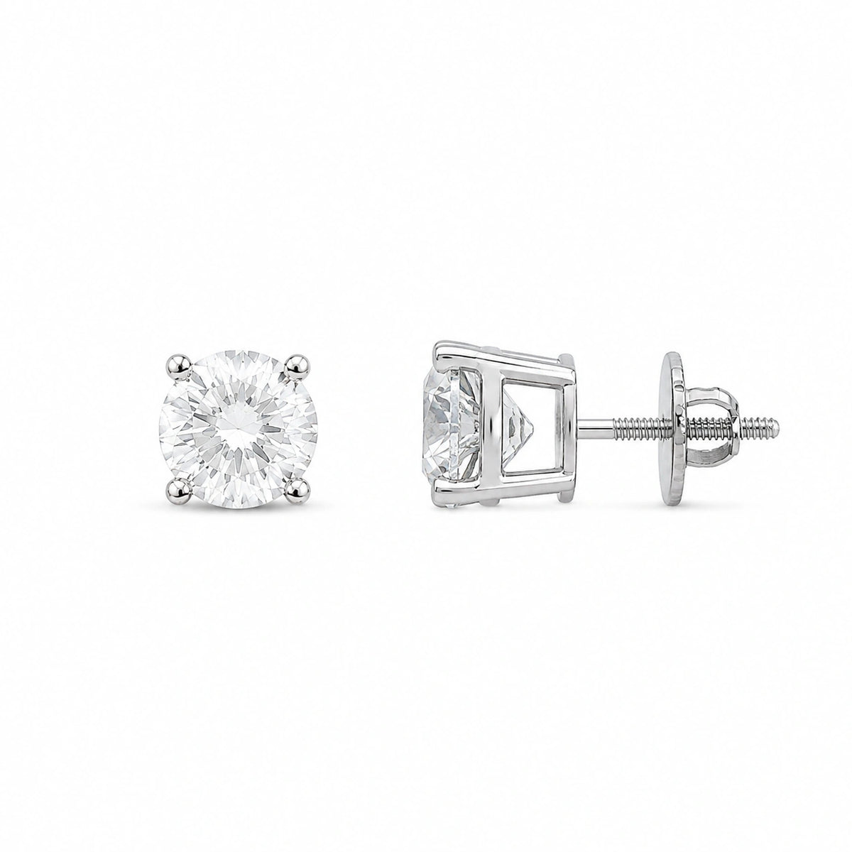 Round Brilliance Solitaire Stud Earrings