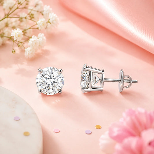 Round Brilliance Solitaire Stud Earrings