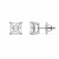 Square Solitaire Crystal Stud Earrings