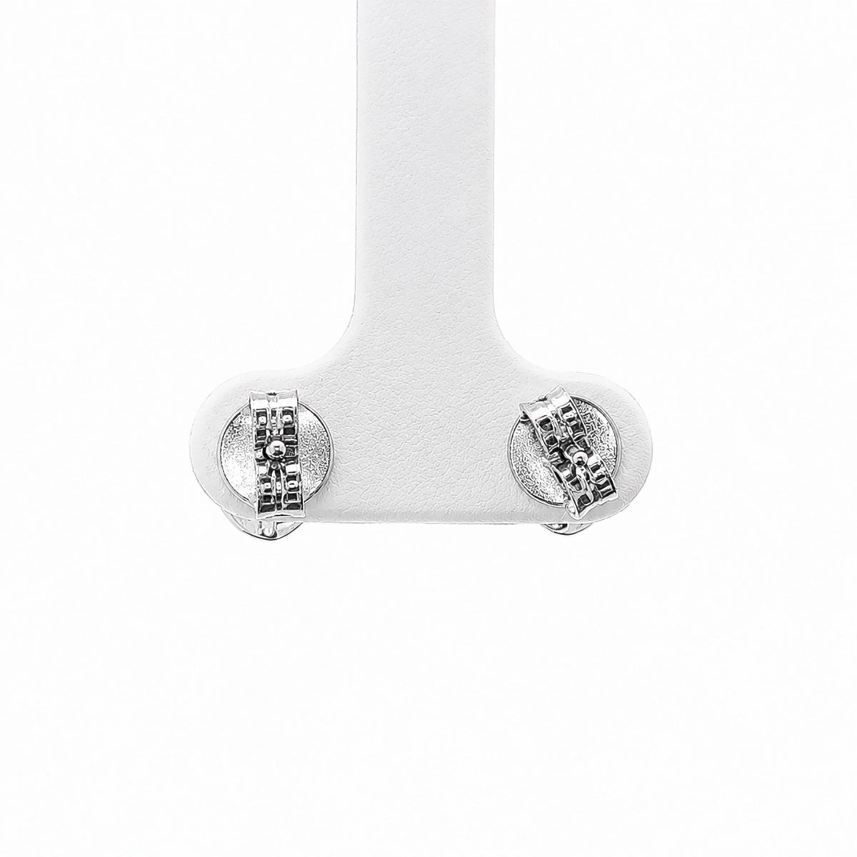 Silver Mother of Pearl Heart Stud Earrings