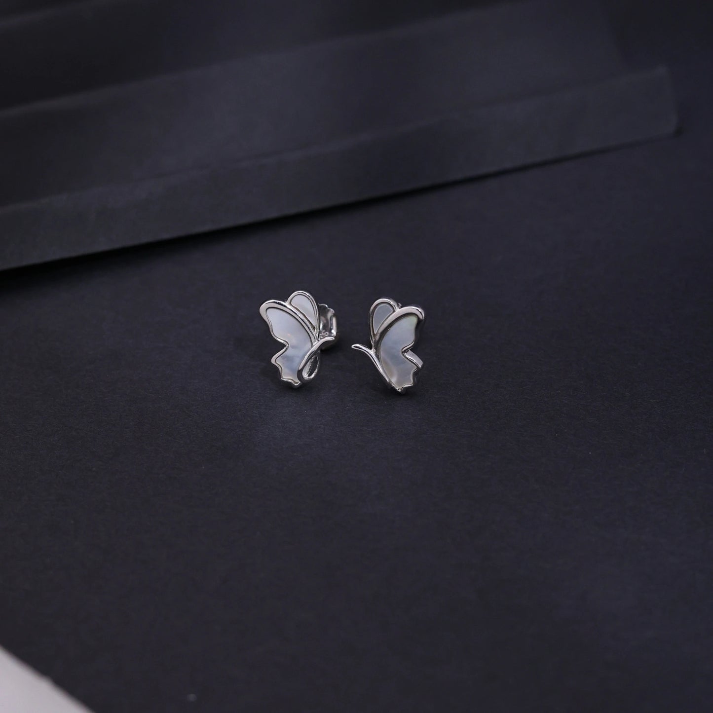 Butterfly Silver Stud Earrings image 0