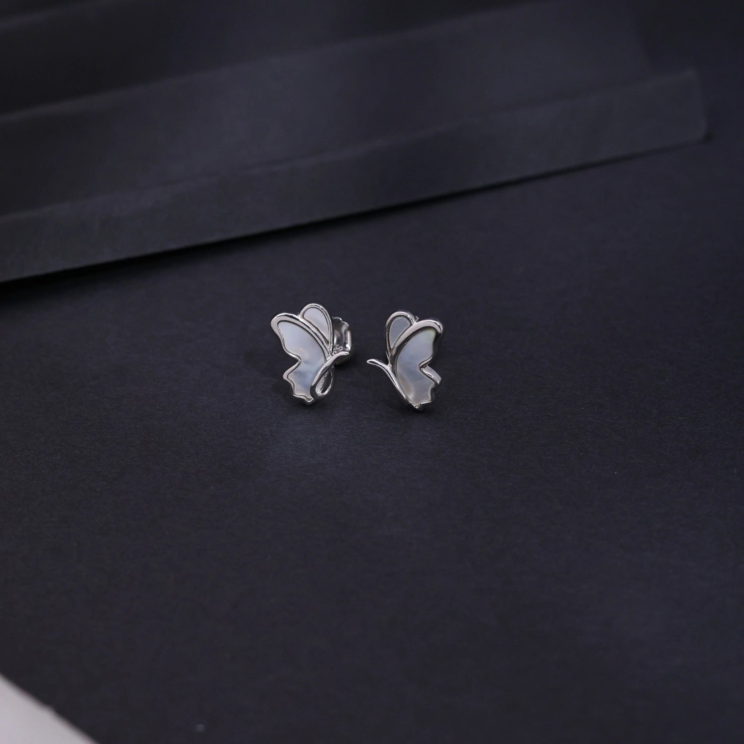 Butterfly Silver Stud Earrings image 0