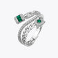 The Alencia Sovereign Emerald & Diamond Bypass Wrap Ring image 2
