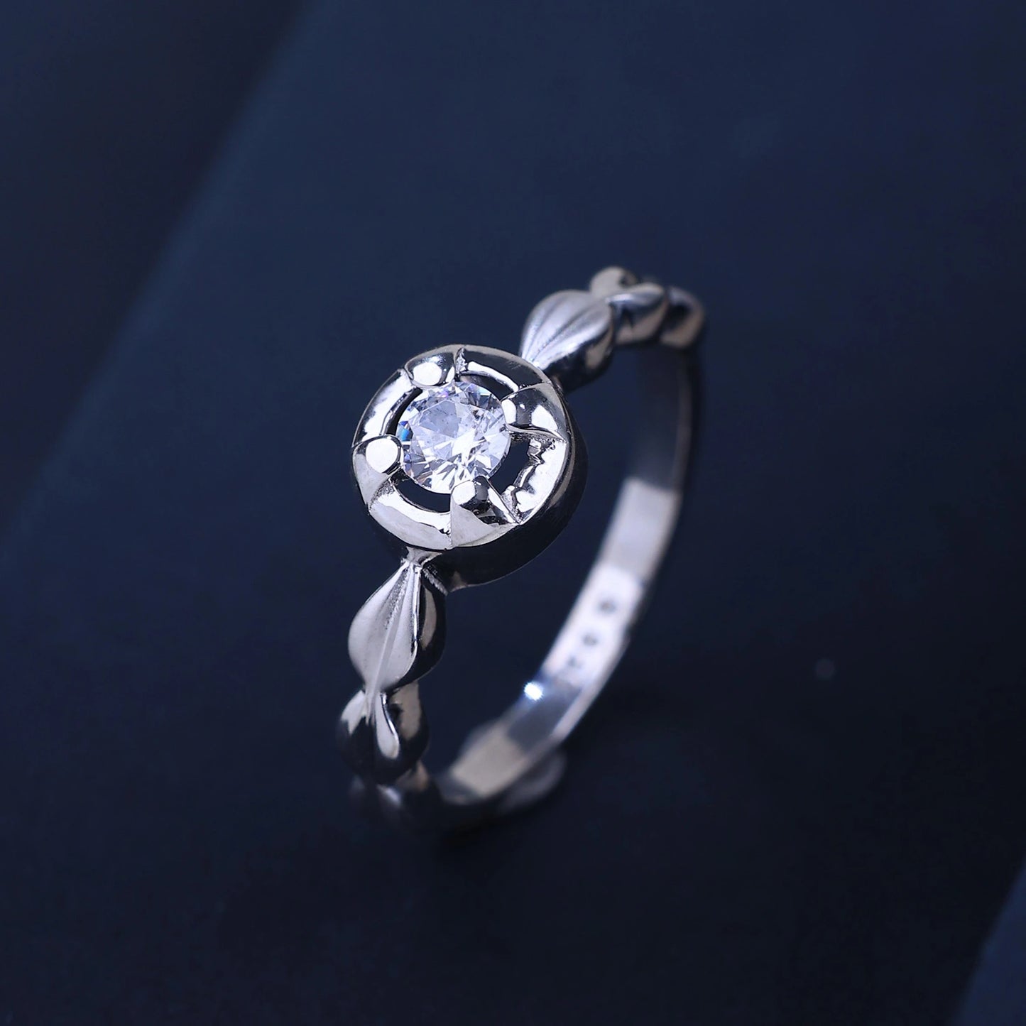 The Alencia Urban Serenade Vintage Halo Solitaire Ring image 0