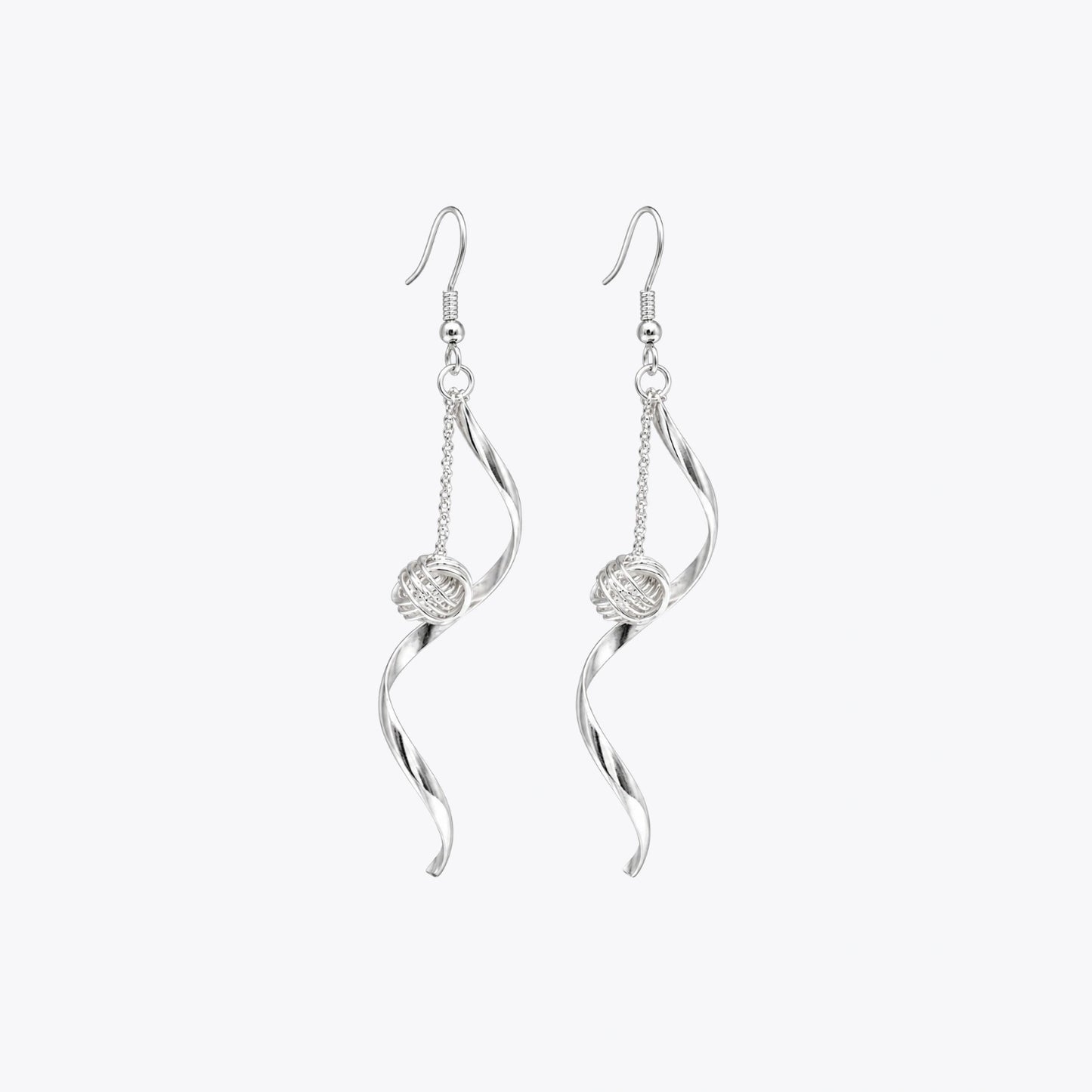 Silver Spiral Charm Dangler Earrings image 2