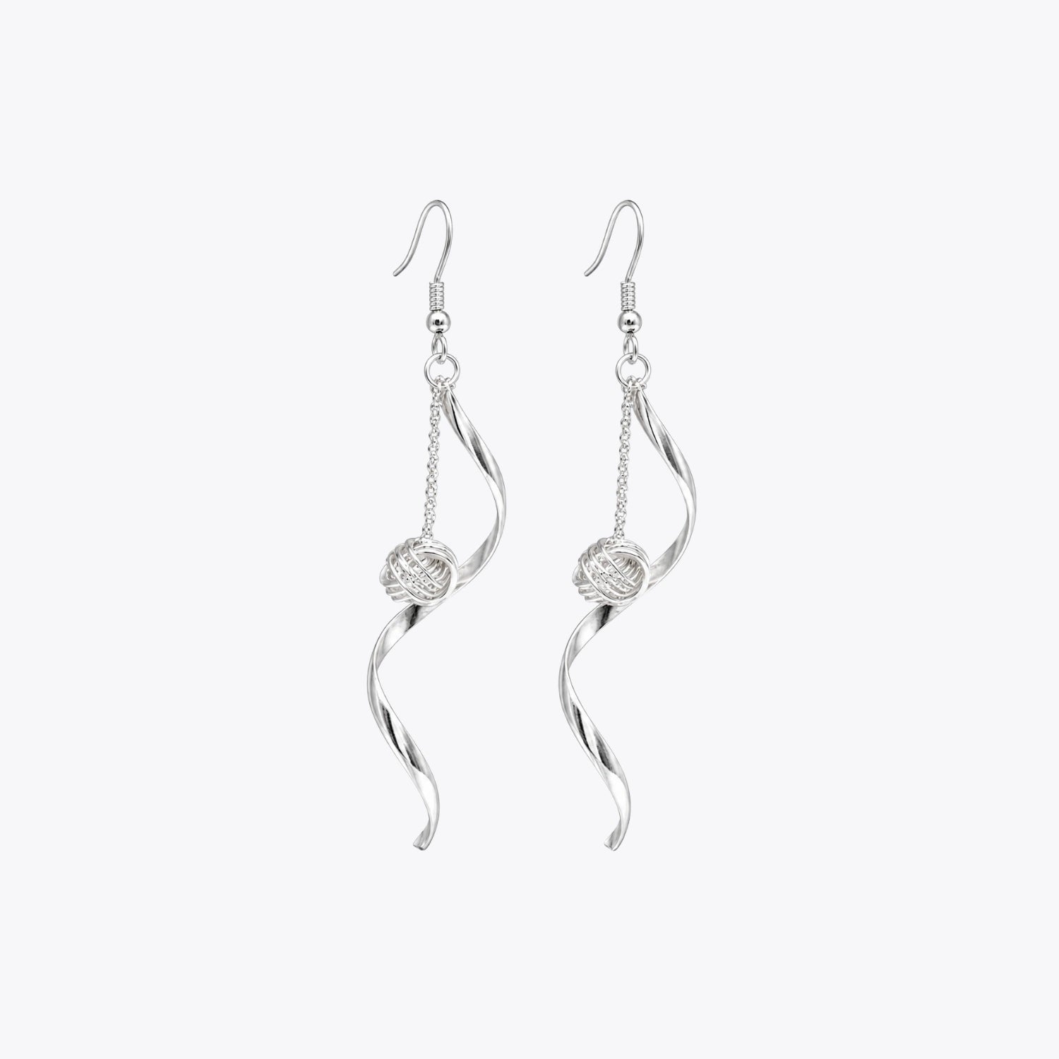 Silver Spiral Charm Dangler Earrings image 2