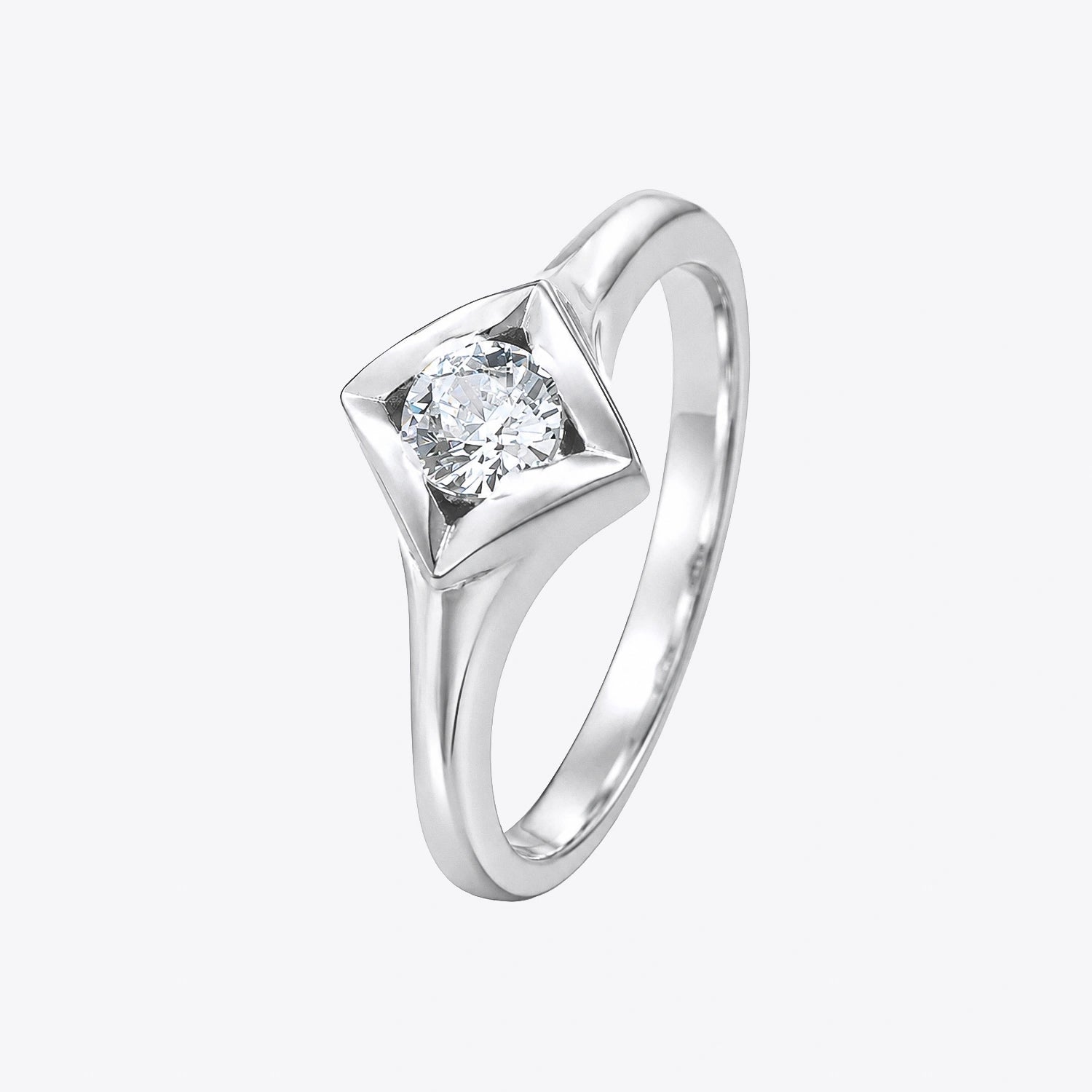 The Alencia Urban Serenade Split-Shank Oval Solitaire Ring image 2