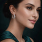 Silver Dual-Line Hoop Earrings image 1