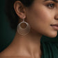 Silver Multi-Layer Hoop Drop Earrings image 1