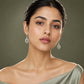 Silver Orb Circle Drop Earrings image 1