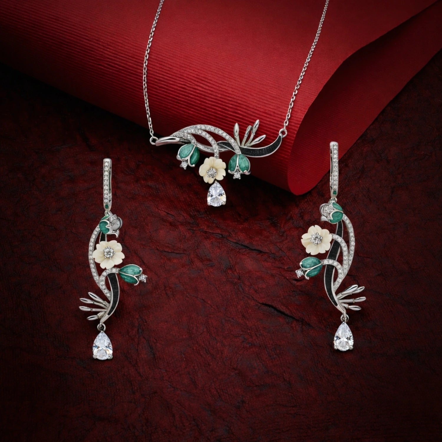 Emerald Floral Enchantment Set image 0