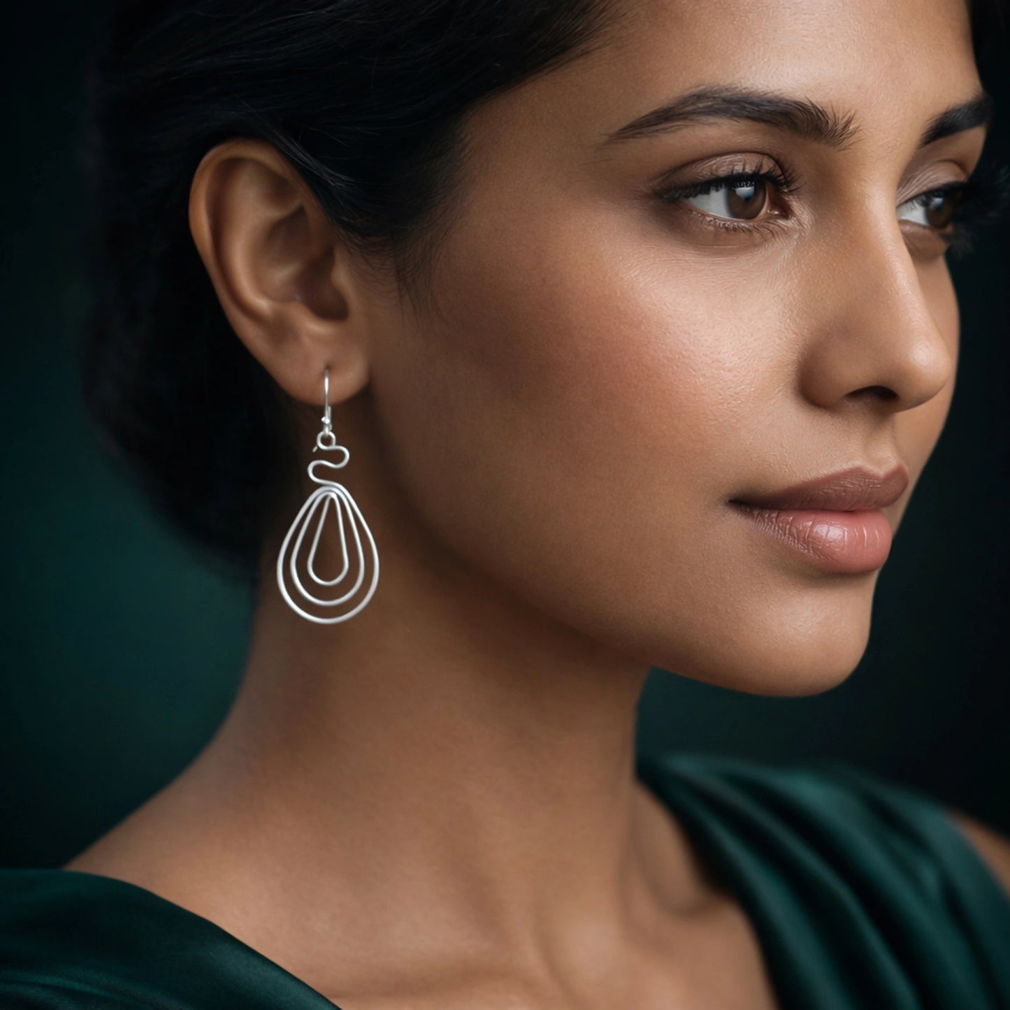 Silver Flow Teardrop Earrings image 1