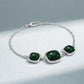 Emerald Green Square Stone Silver Bracelet image 0