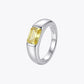 Luxe Emerald-Cut Gemstone Silver Ring – Blue, Ruby Red &amp; Golden Yellow Variations image 11